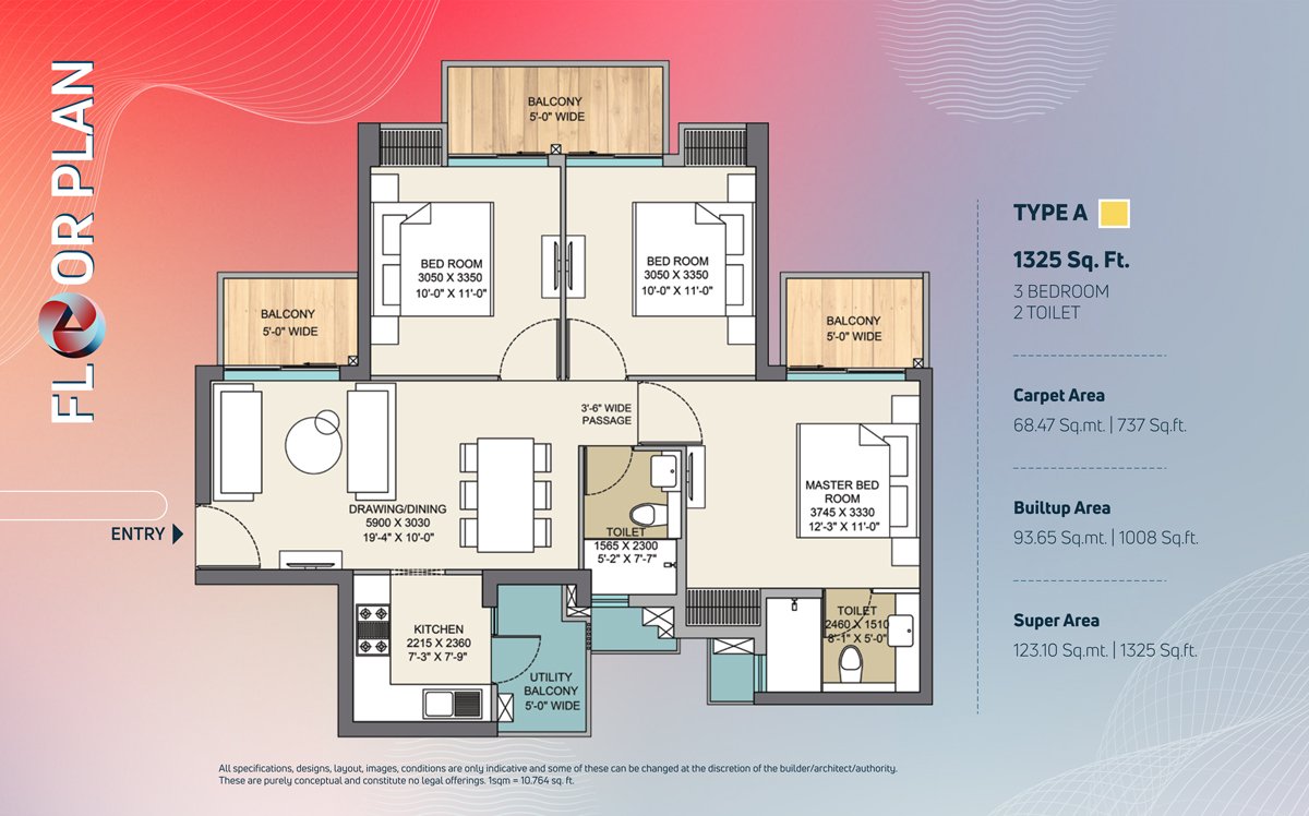 3 BHK Floor Plan